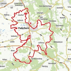 Übersichtskarte der Paderborner Land Route